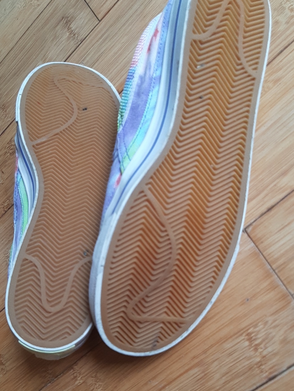 Nike Women's Slip-On Sneakers - Purple, Green, Blue And Orange Tie-Dye - Picture 7 of 7